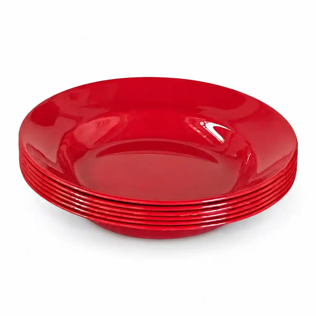 [K2002-R] Round Deep Plate 9" (Red)
