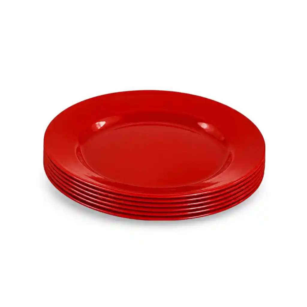[K2206-R] Round Shallow Plate 6" (Red)