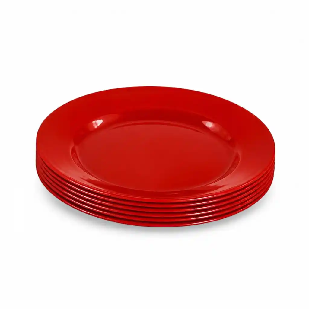 [K2207-R] Round Shallow Plate 7" (Red)