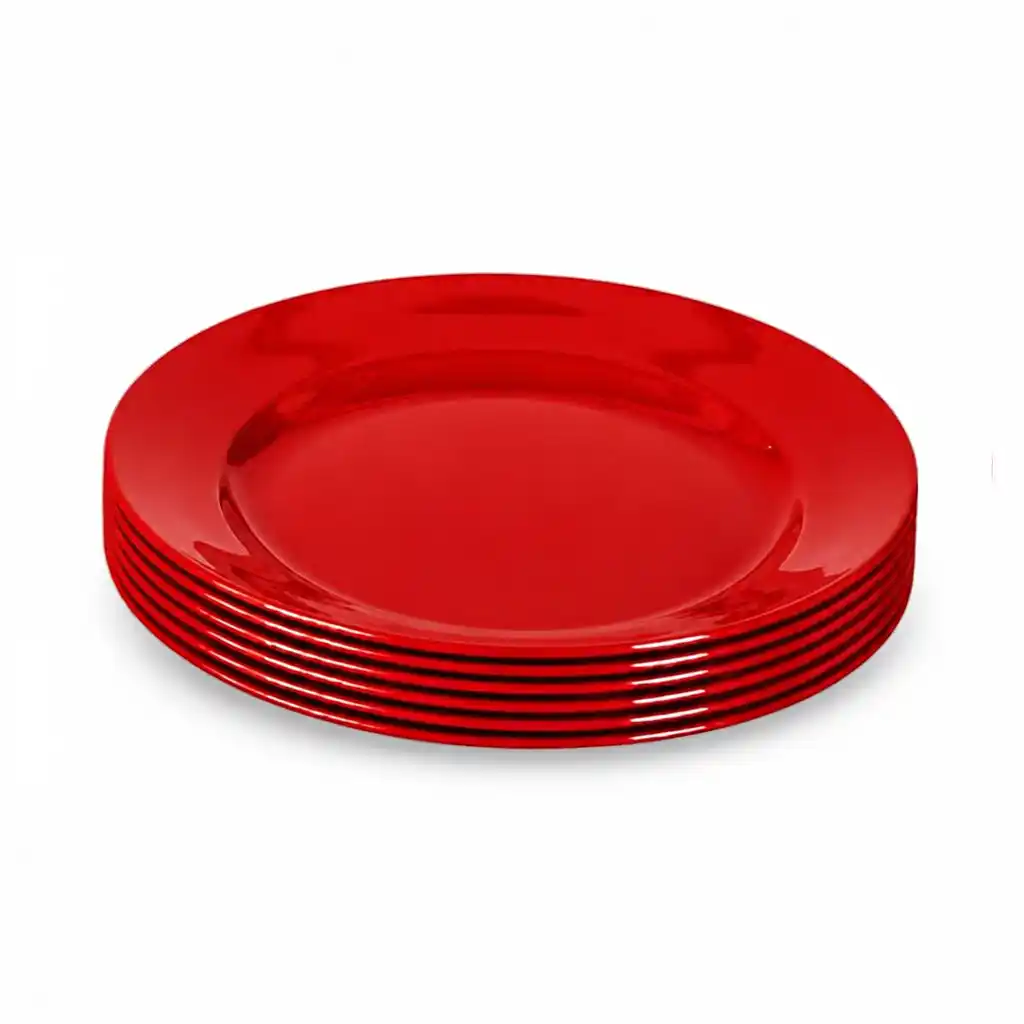 [K2208-R] Round Shallow Plate 8" (Red)