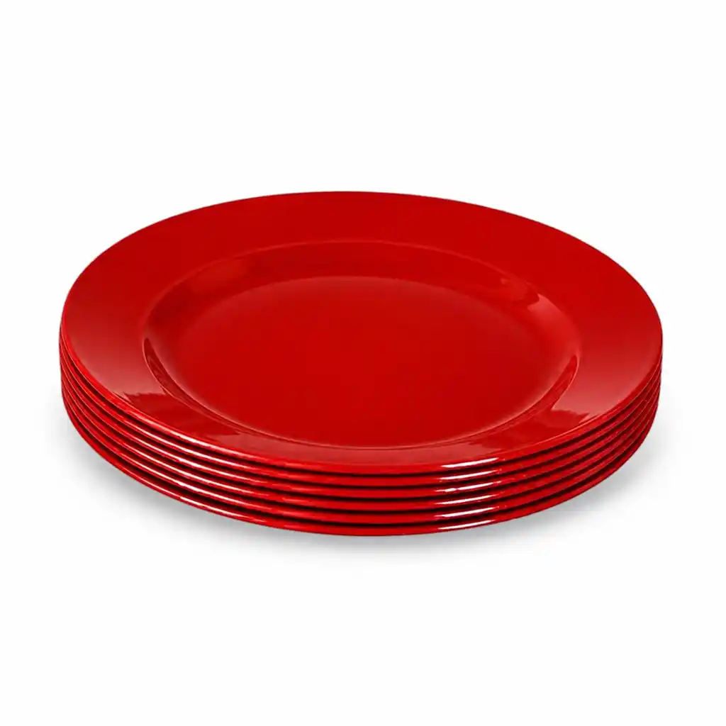[K2209-R] Round Shallow Plate 9" (Red)