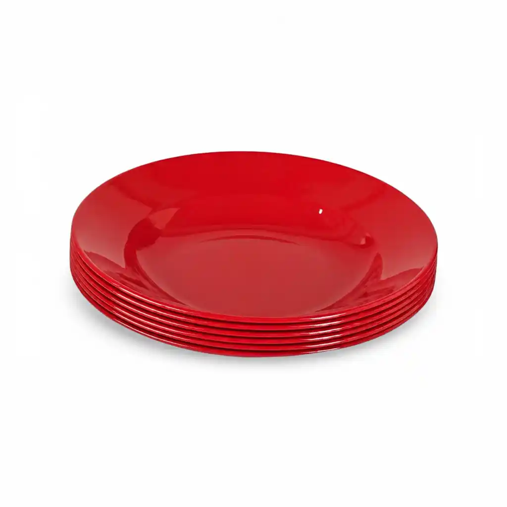 [K2306-R] Round Deep Plate 6" (Red)