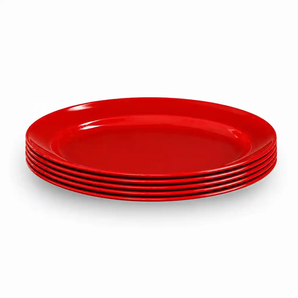 [K3309-R] Oval Shape Plate 9" (Red)