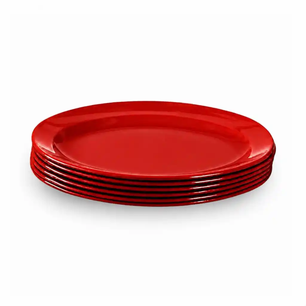 [K3308-R] Oval Shape Plate 8" (Red)
